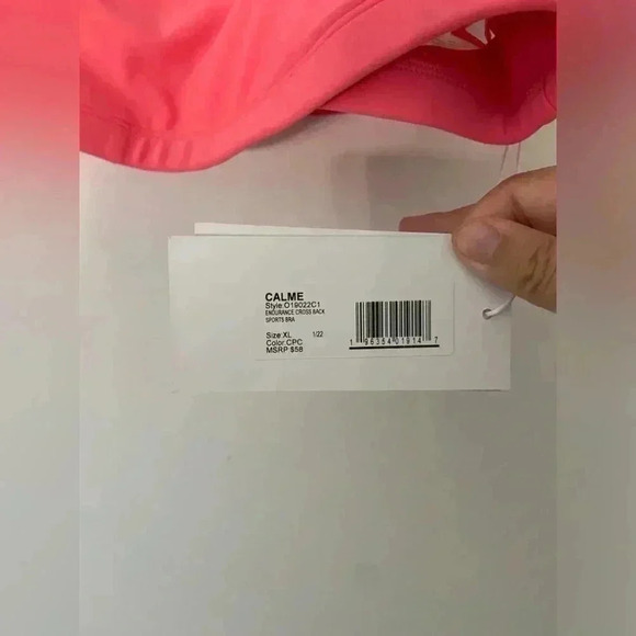 NWT- JOHNNY WAS 'CALME' Endurance Sports Bra size XL coral - Picture 2 of 3